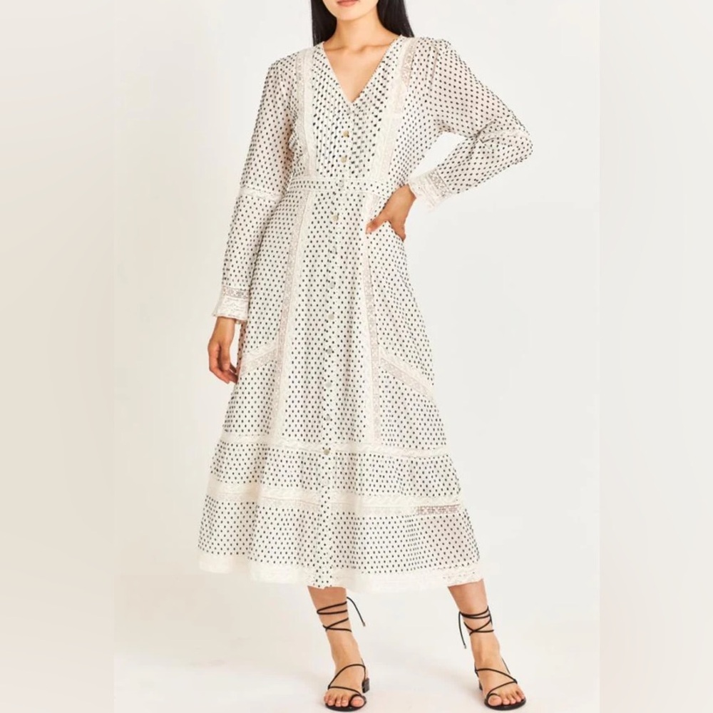 NWT LoveShackFancy Desert Victorian Maxi Antique White